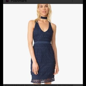 NWT LIKELY Navy Blue Lace Drew Dress Halter Neck Size 4
